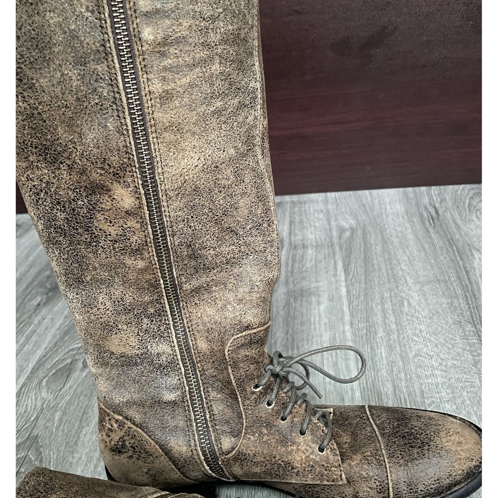 Born Crown Gilmore Distressed Leather Tall Riding Boots Women's Size 6 /EU36.5 - Picture 8 of 10